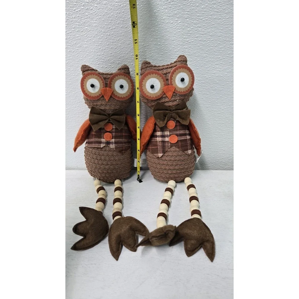 Two Very Cute Owl Shelf Sitter Plush W/ Breaded Legs